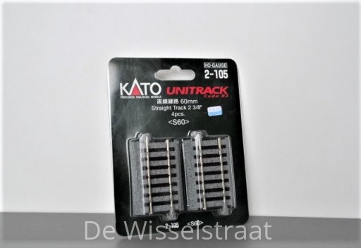 Kato 2-105 Rail recht 60 mm, 4 stuks, HO