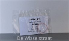 SMD 0402-r SMD-Led rood met micro draad, 3V