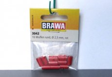 Brawa 3042 Contrastekkers rond Ø 2,5 mm, rood