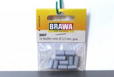 Brawa 3047 Contrastekkers rond Ø 2,5 mm, grijs