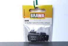 Brawa 3048 Contrastekkers rond Ø 2,5 mm, zwart