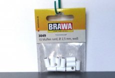 Brawa 3049 Contrastekkers rond Ø 2,5 mm, wit