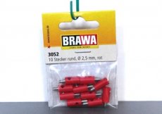 Brawa 3052 Stekkers rond Ø 2,5 mm, rood