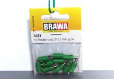 Brawa 3053 Stekkers rond Ø 2,5 mm, groen