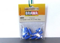 Brawa 3055 Stekkers rond Ø 2,5 mm, blauw