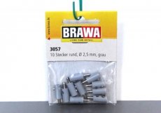 Brawa 3057 Stekkers rond Ø 2,5 mm, grijs