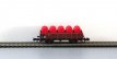 Minitrix 3513-b  Lage bakwagon met rode vaten