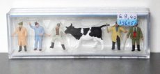 Preiser 14039 Veehandelaren, 5 figuren en een koe