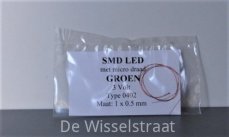 SMD 0402-gr SMD-Led groen met micro draad, 3V