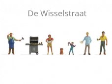 t-Noch 15593 Bij de BBQ, 5 figuren met BBQ Alleen bekijken: bestellen via Noch 15593